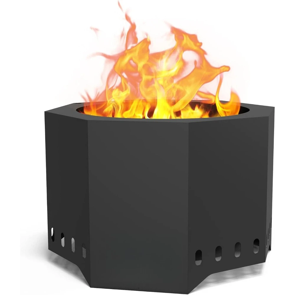 

Wood Burning Fire Pit With Ash Pan, 24 Inch Portable Outdoor Bonfire Firepit For Camping Tailgating Patio Backyard