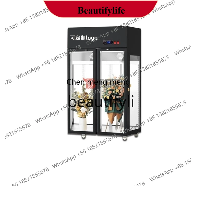 

AB02 Цветочный магазин Охлаждаемый шкаф Большая емкость Шкаф для цветочной искусства Трехсторонний стеклянный шкаф для цветов с воздушным охлаждением