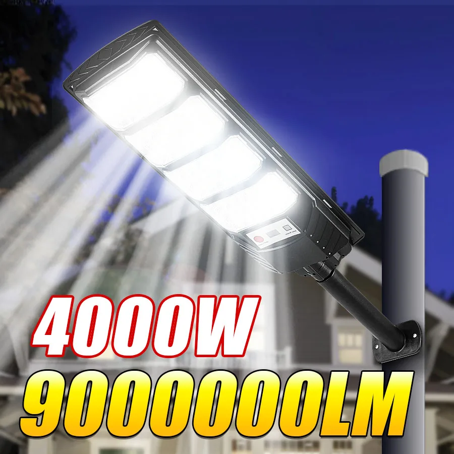 

9000000LM 4000 Вт солнечный свет уличный датчик движения солнечный уличный фонарь водонепроницаемые прожекторы солнечный свет для сада и двора