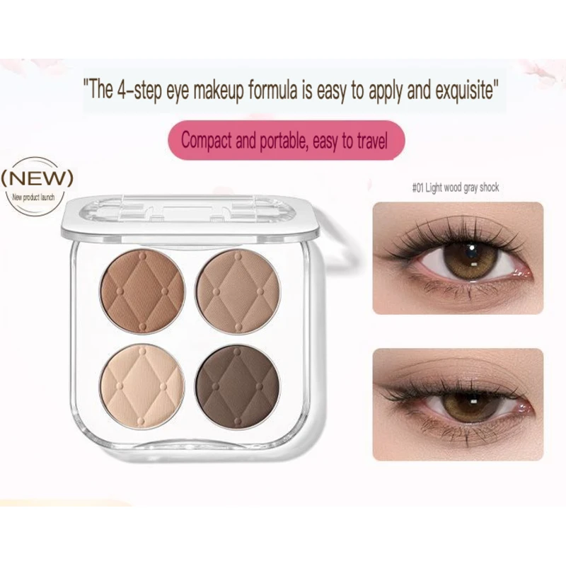 Four-color Eyeshadow Matte Fine Glitter Small Plate, Portable And Versatile For Beginners