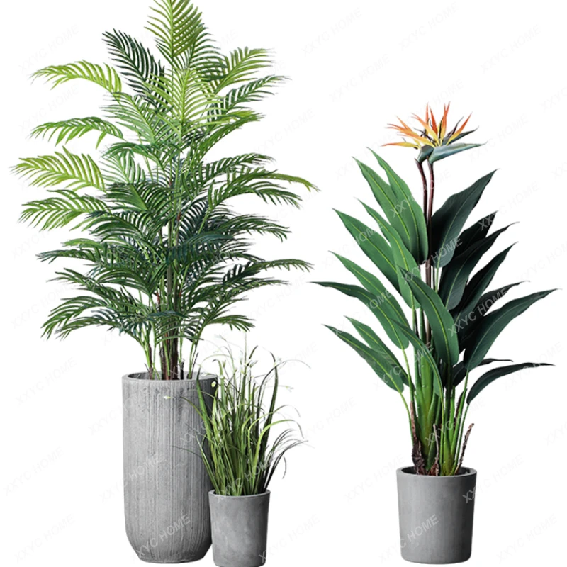 

Nordic Large Simulation Floor Hawaiian Sunflower Areca Palm Pot Home Greenery Landscaping Decoration Ornaments