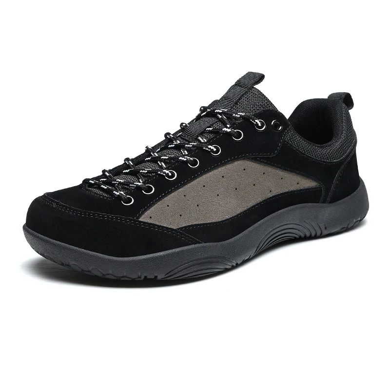 Zapatos Casuales de Exterior de Estilo Europeo y Americano, de Talla Grande y Horma Ancha para Hombre y Mujer, con Parte Superior de Cuero PU Resistente al Agua, Suela de Goma Gruesa, Ideales para Viajes Diarios, Senderismo de Corta Distancia y Montañismo, Estilo Barefoot con Punta Ancha, Perfectos para Desplazamientos, Excursiones y Deportes