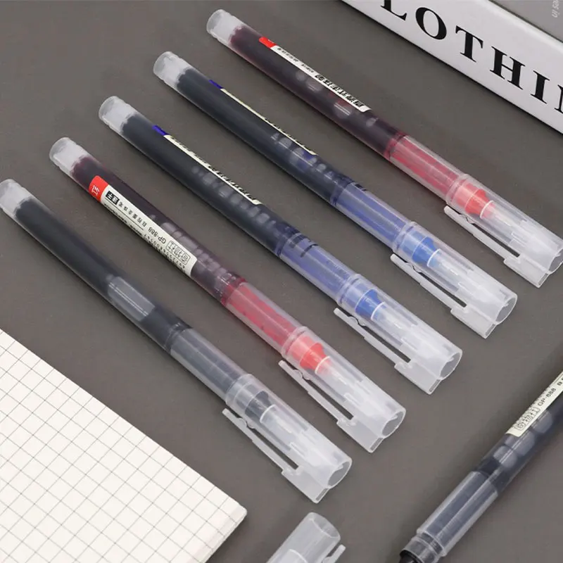 10 قطعة/المجموعة عالية الجودة إبرة نوع جل أقلام مستقيم السائل قلم حبر جاف القرطاسية اللوازم المكتبية المدرسية الكتابة