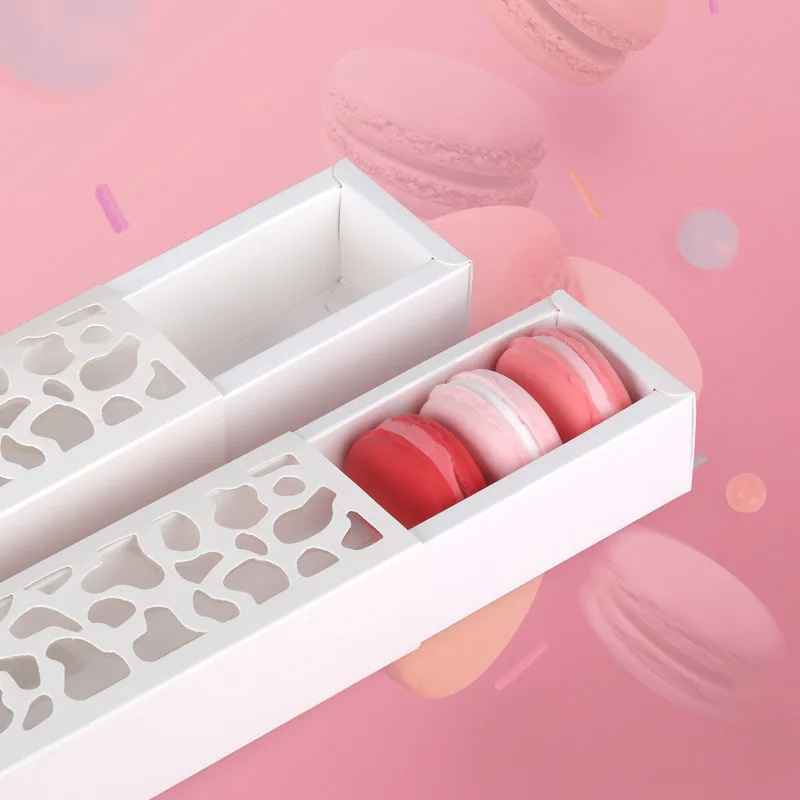 

30Pcs Hollow Macarons Box Cookie White Package Baking Small Cake Boxes for Chocolate Muffin Biscuits Luxury Wedding Party Decor