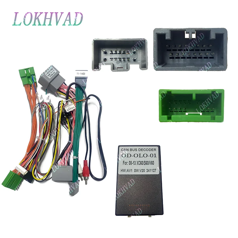 Car Radio Fascias Frame For Volvo XC60 2008-2017 9 inch Stereo Panel Wiring Harness Connector Power Cable Adapter Canbus Decoder