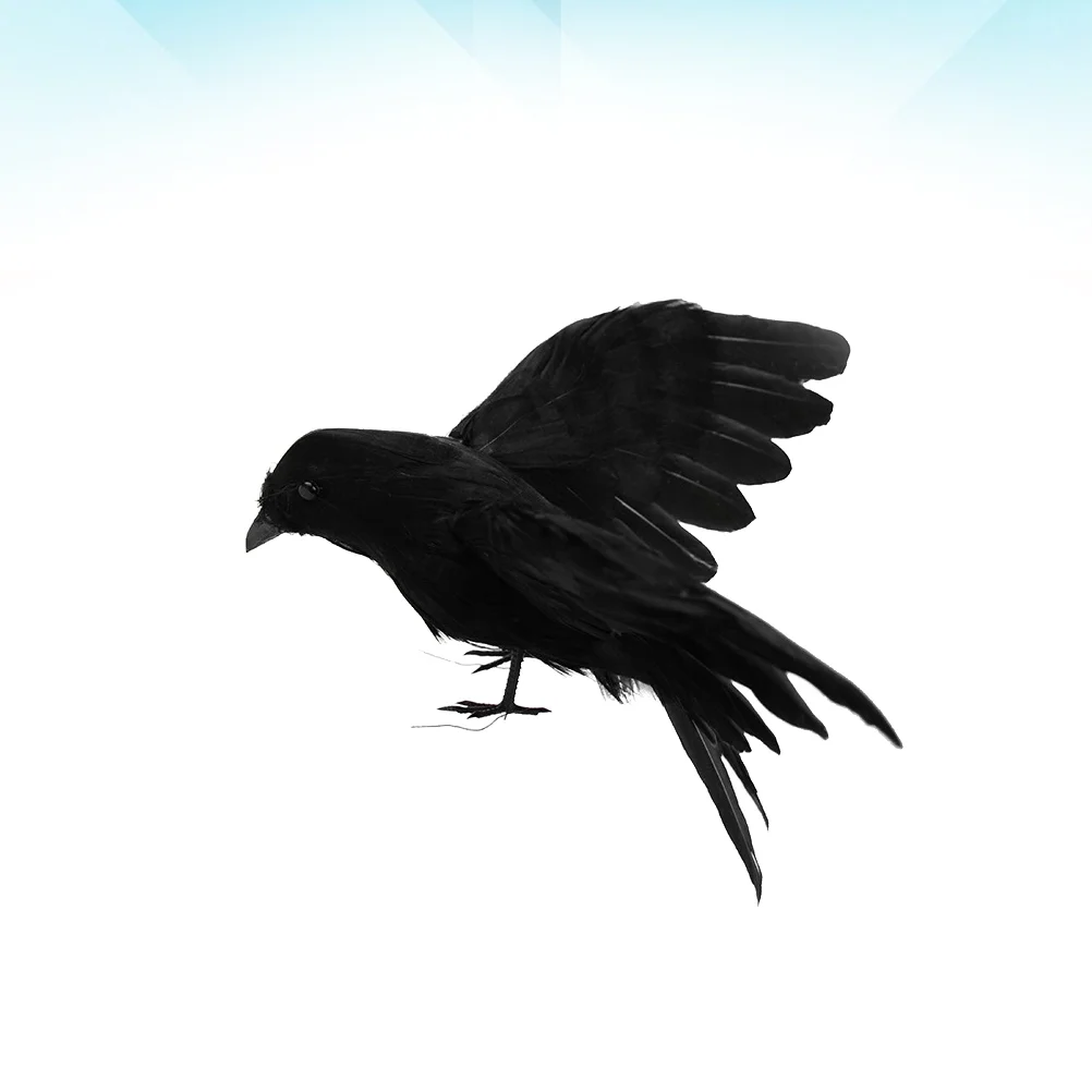 

1PC Simulated Crow Props Black ed Birds Halloween Easter Decoration with Spread Wings vivid crow realistic crow prop