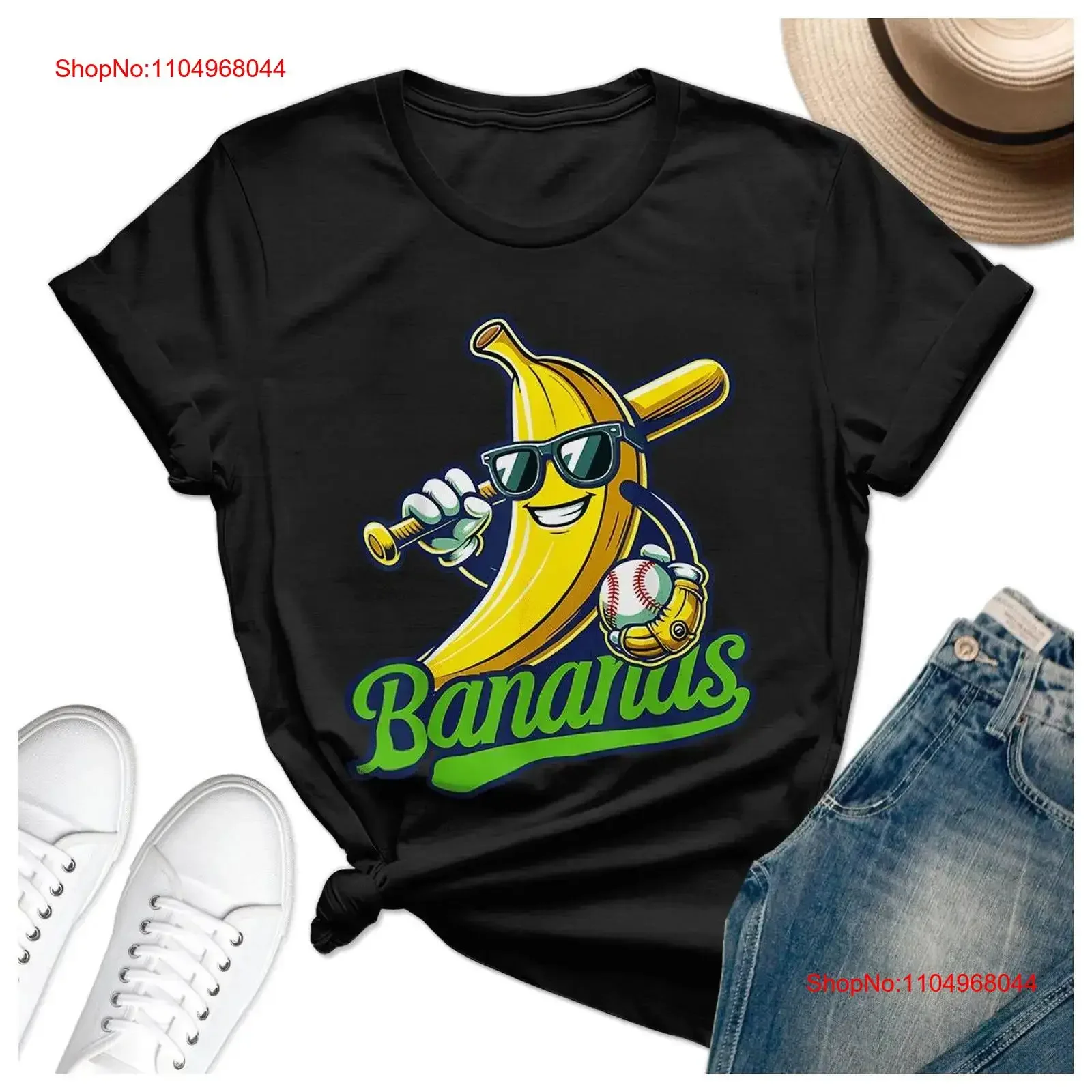 Camiseta divertida Lets Go Bananas mujer manga novedad chica corta amigo evento vintage ropa de calle lavada elegante homme ligeramente