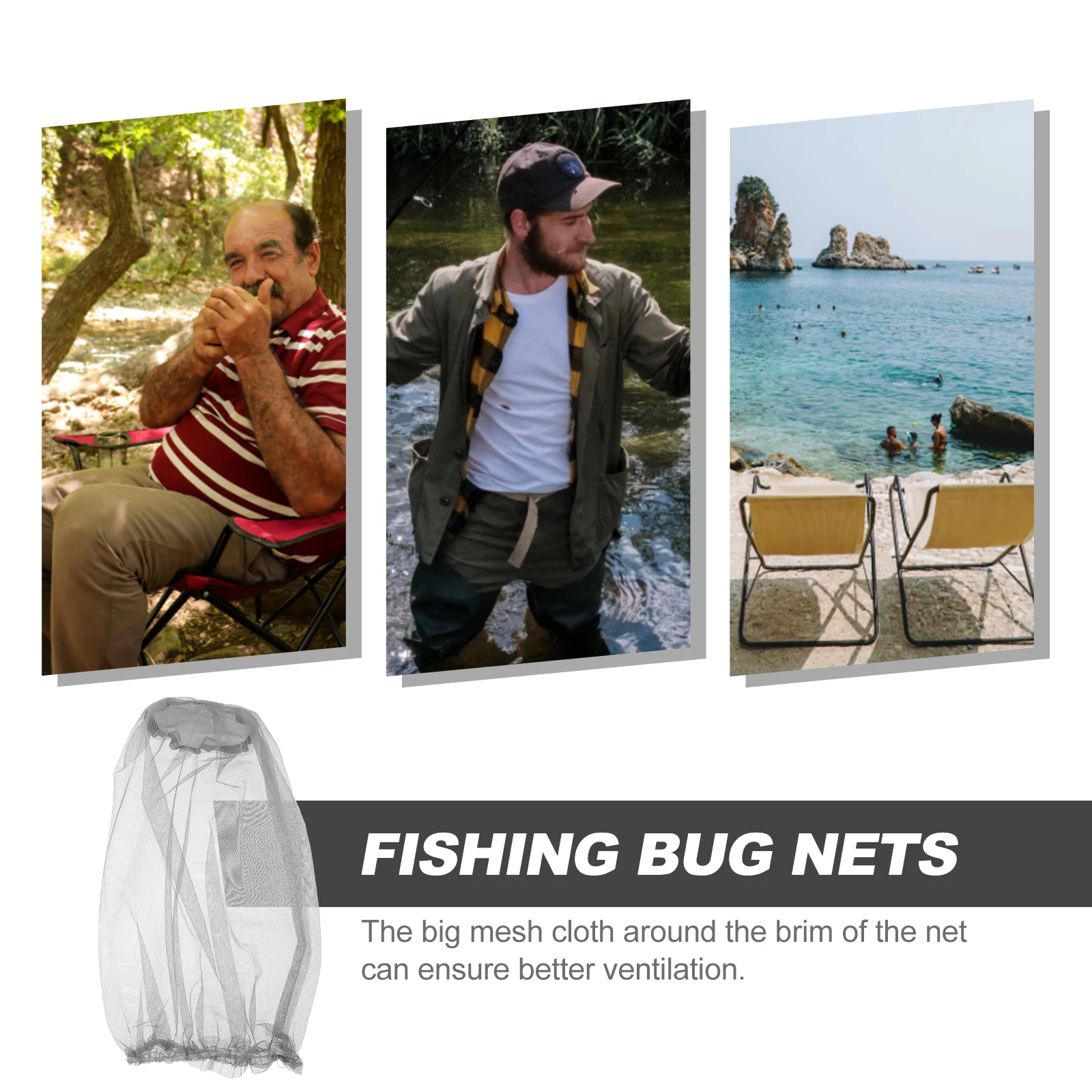 

8 Pcs Mosquito Hat Insect Travel Camping Cloth Portable Netting Telescoping Fishing