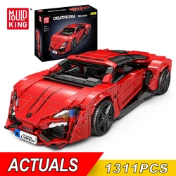 NEW 1311Pcs Technical Red Lykens Sport Racing Car Building Block Mould King 10117 Model Bricks Toys Kids Christmas Gift For Boy