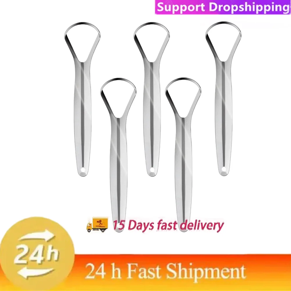 

5Pcs/Lot Portable Single Layer Tongue Scraper Reusable Stainless Steel Oral Mouth Brush Tongue Scraper Fresh Breath Maker