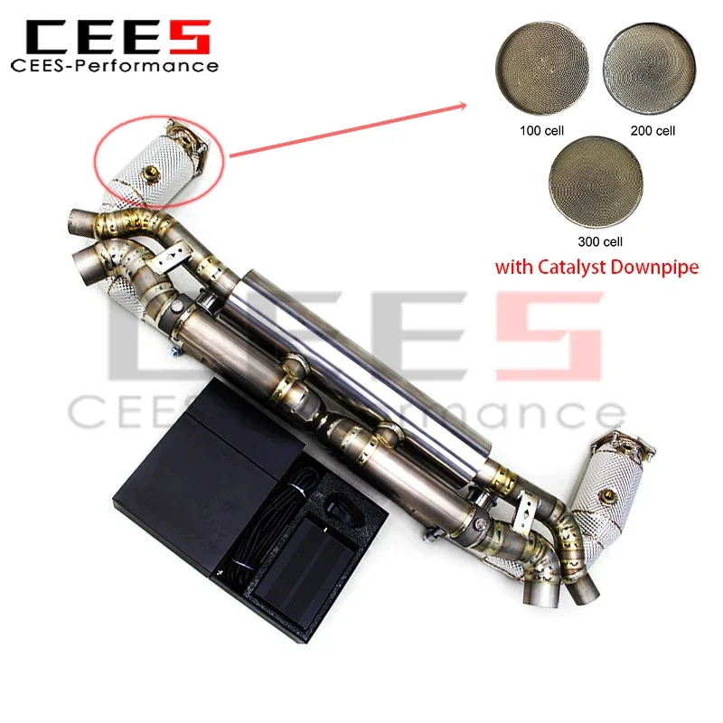 

cees Upgrade Race Rear Full Axle Exhaust Muffler 2017-2019 for Porsche 911 991/991.2 Turbo Valved Catback Exhaust with Control