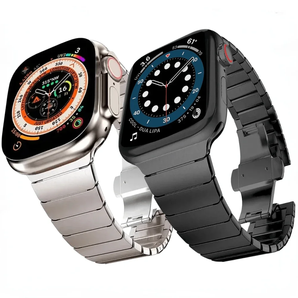 

Металлический ремешок, совместимый с Apple Watch 46 мм, 44 мм, 42 мм, 40 мм, 38 мм, сменный ремешок из нержавеющей стали для iwatch 10 9 8 7 6 5 4 3 SE