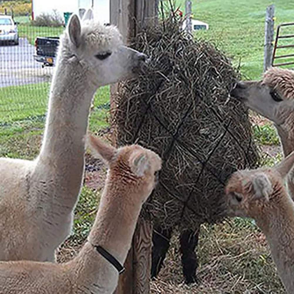 

2pcs Slow Feeder Horse Grass Bag Durable Net Hanging Bag Storage Pouch with Ropes Hay Feeding Nets for Stable