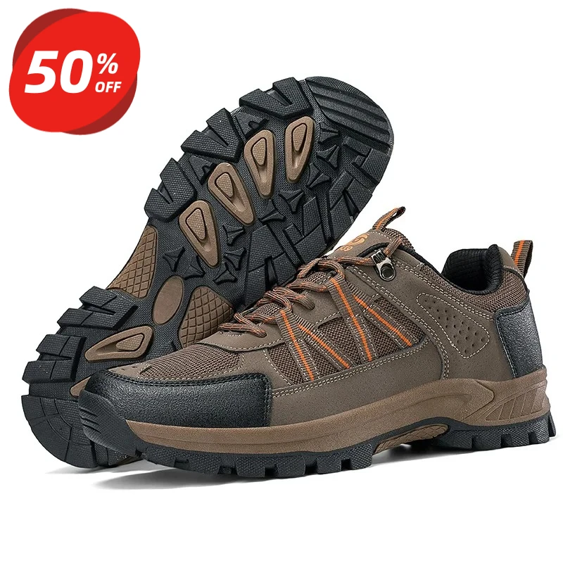 

Trendy Men's Outdoor Mountain Shoes Autumn Sports Shoes New Dad Shoes Fashionable Low Cut Breathable Mesh Inner Lined Rubber...