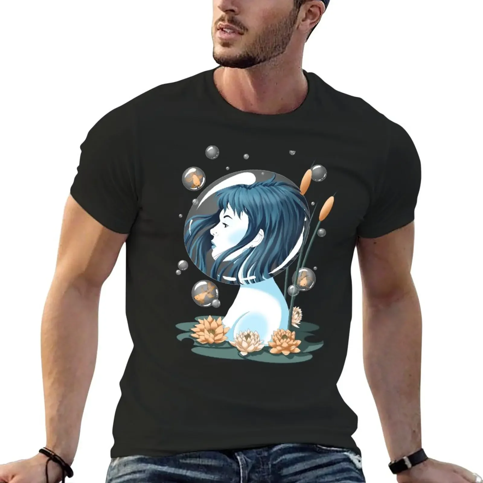 

Breathing Underwater | Mermaid | Water | Fantasy Girl T-Shirt aesthetic clothes graphics Men's cotton t-shirt