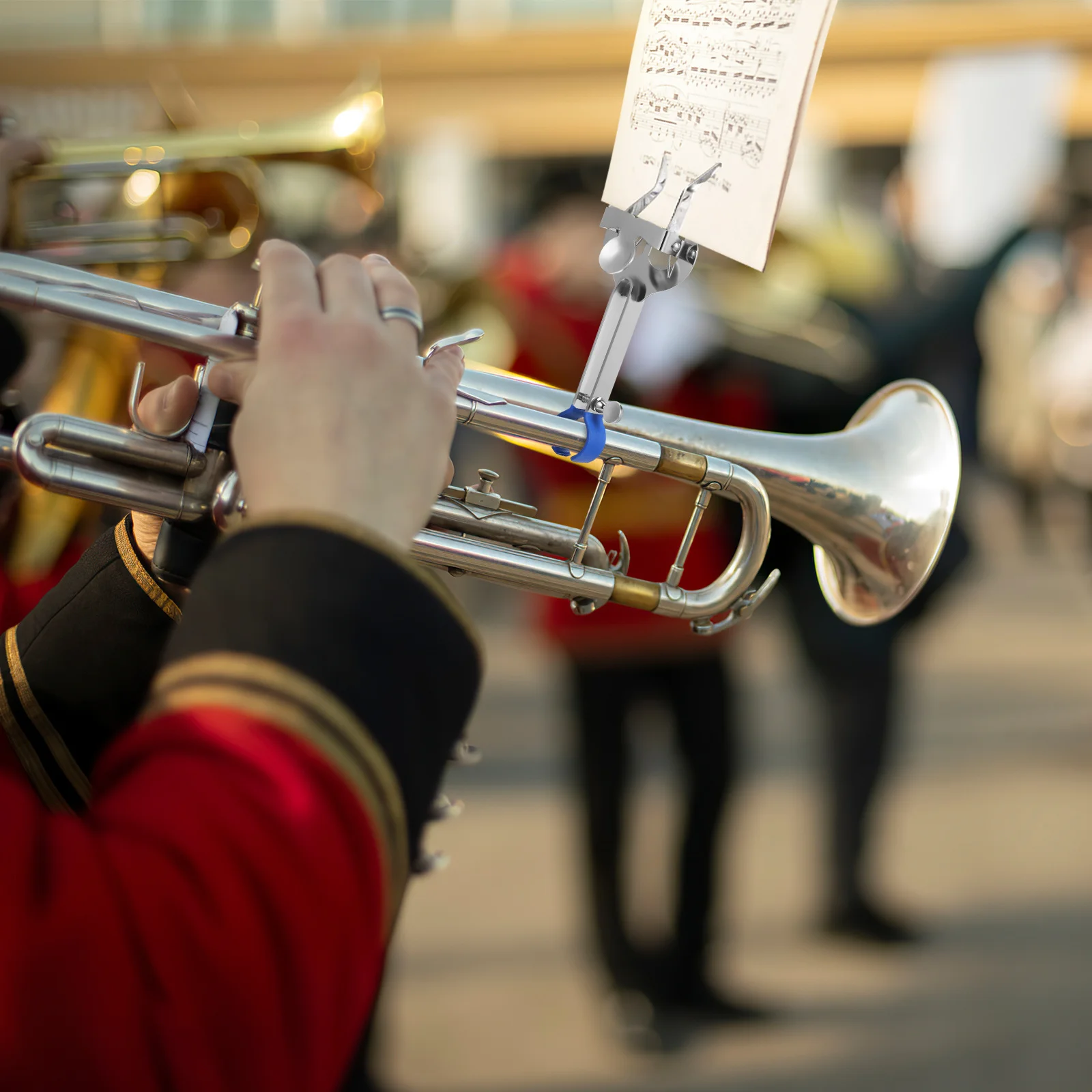 

Trumpet Cleaner Marching Clamp Music Book Clip Cleaning Brush Trumpets Accessories Score Holder