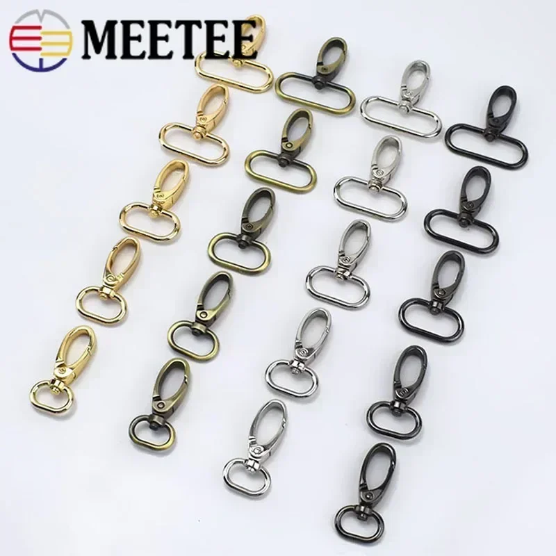 

Meetee 10/20Pcs 16/20/26/32/38/50mm Metal Bag Strap Buckles Lobster Clasp Collar Carabiner Snap Hook DIY KeyChain Bags Accessory