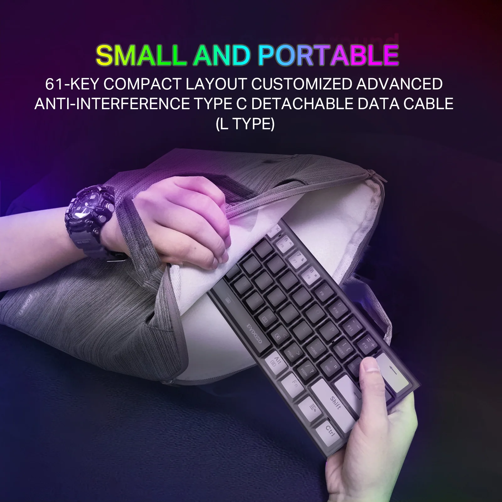 Best High Quality 60% 61Keys RGB PC Mechanical Gaming Keyboard for Gamers