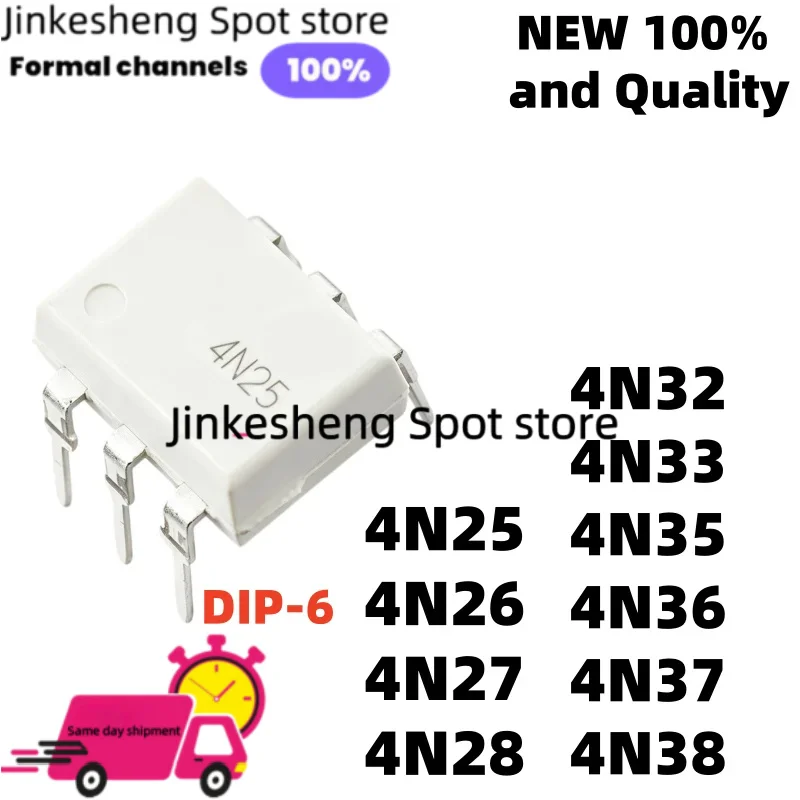 50Unids/ 4N25 4N27 4N28 4N26 4N35 4N36 DIP-6 4N37 4N38 4N32 4N33 Optical coupler transistor output