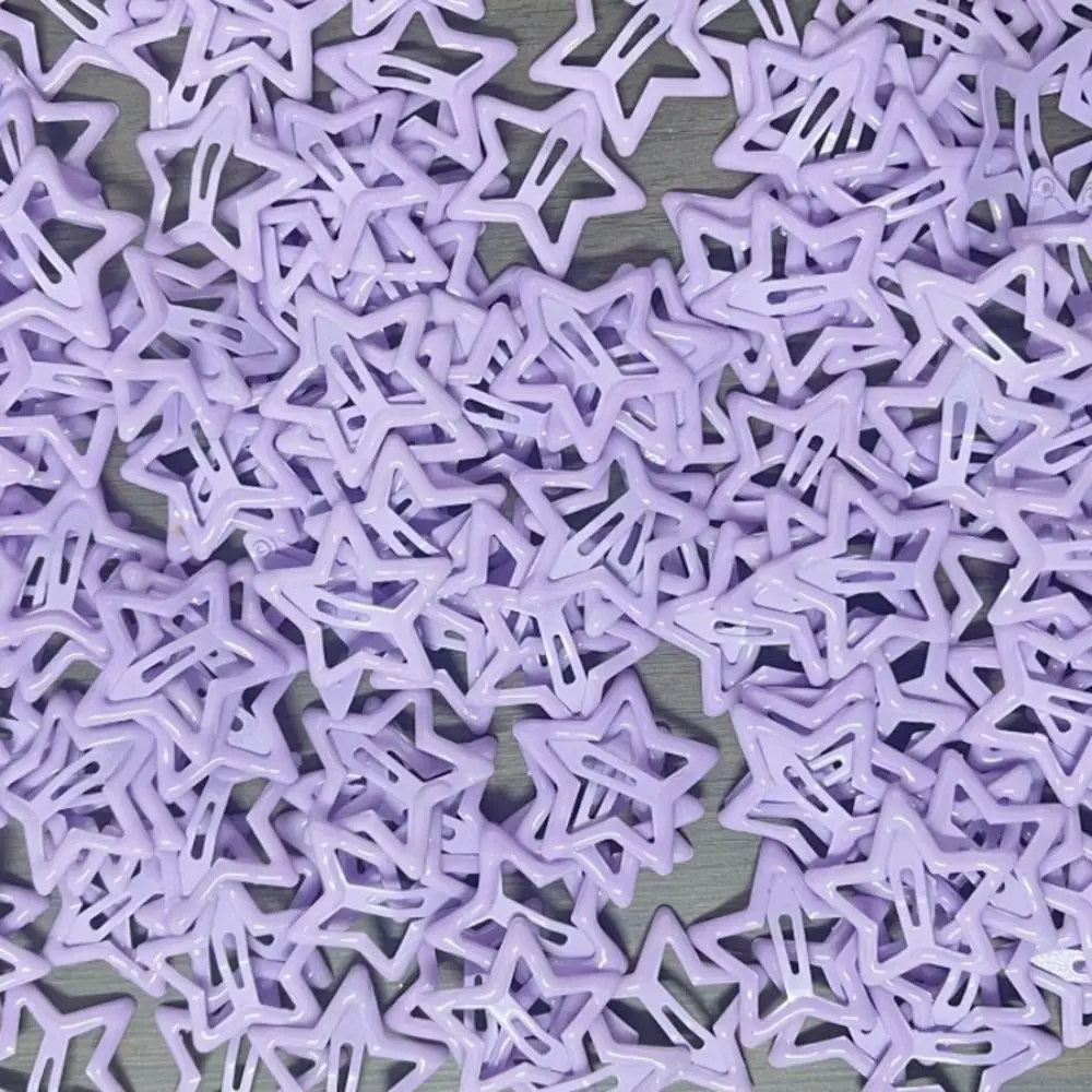 20 قطعة لون الحلوى لطيف شكل نجمة مقاطع الشعر الملونة الفضة دبابيس الشعر الخماسي المفاجئة BB مقاطع الشعر إكسسوارات الشعر