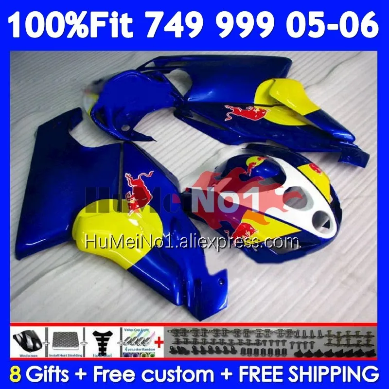 

OEM Bodywork For DUCATI 749 999 S R 749R 999R Yellow red Body 302No.34 749-999 2005 2006 749S 999S 05 06 Injection Fairing kit