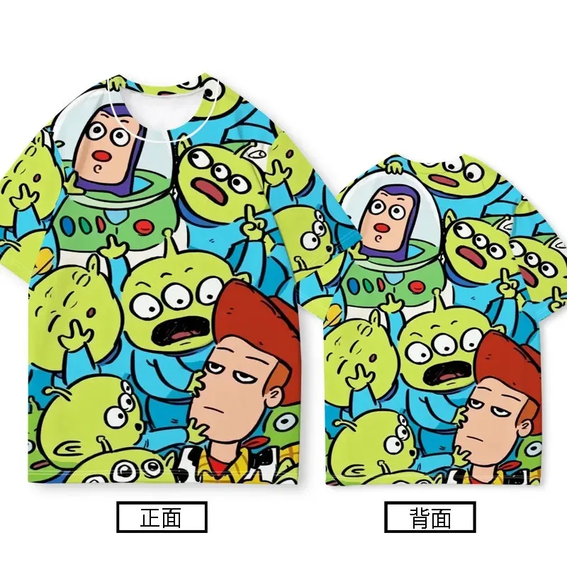 Summer Anime Buzz Lightyear Woody Cartoon T-shirt Clothes Kids Tide Toy Story T-shirt Men Short Sleeve Tops