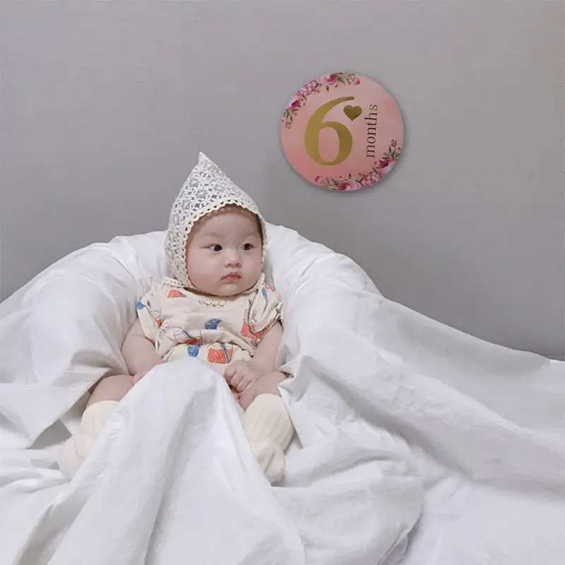 Newborn Infant Age Card Cards with 0-12 Months Pictures Photo Cards Commemorative Growth Souvenirs for Family Decoration