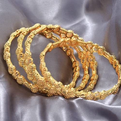 Copper Gold Color Bangles For Women Bride Can Open Bangle Bracelet Casual Girl Banquet Jewelry Gifts