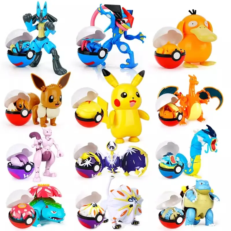 Pokemon Figures Toys Variant Ball Model Pikachu Lucario Pocket Monsters Koga Ninja Frog Action Figure Toy Gift