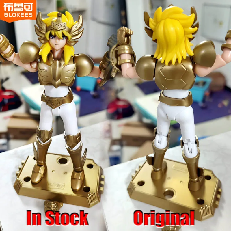 

Original Blokees Rare Saint Seiya Galaxy Version 2 Golden Version Cygnus Hyoga Action Figures Anime Figurines Toy Festival Gift
