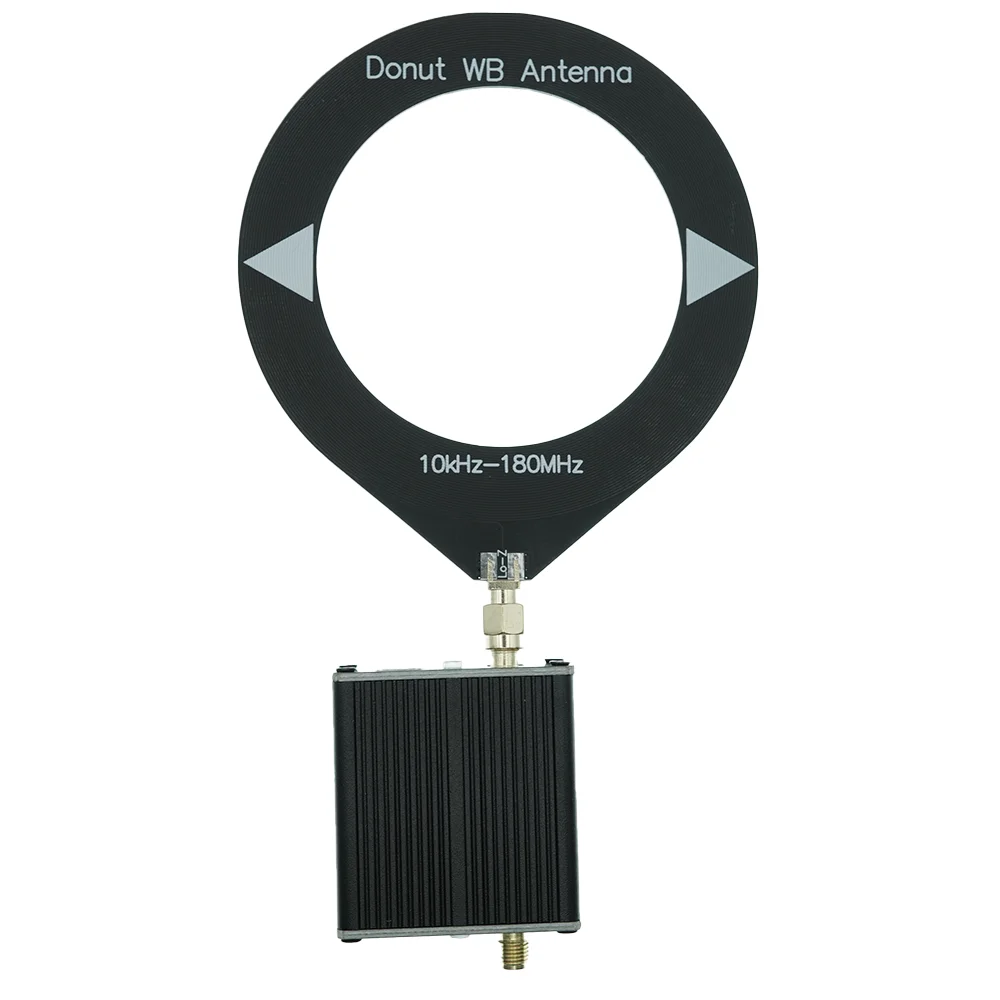 High Impedance Amplifier Donut Antenna 1Hz-300MHz Doughnut Short Wave Antenna 5V 600mA for HackRF One Built-In 600mah Battery
