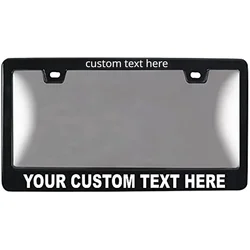 Moldura de matrícula personalizada para homens e mulheres, Decoração Car Plate, seu próprio texto, personalizado, 1Pc