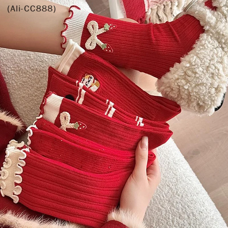 

〔CC88〕Women's Mid-tube Red Socks for Chinesse Zodiac Year.Japanese Versatile Loose Socks