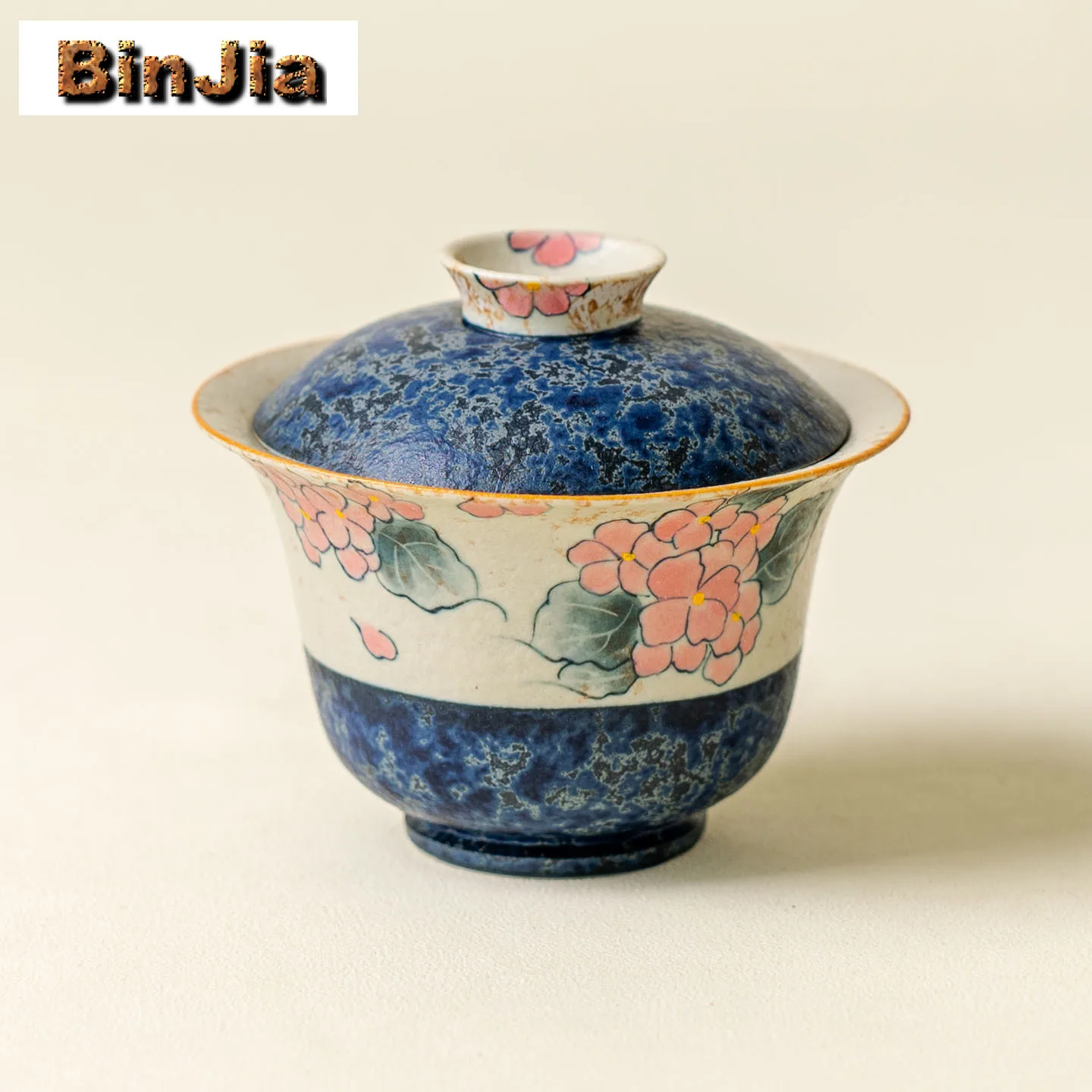 

100 мл ручная роспись гортензии Гавань чайная подставка ручной работы чайная миска с крышкой комплект крышка для заваривания чая миска чайные услуги украшения