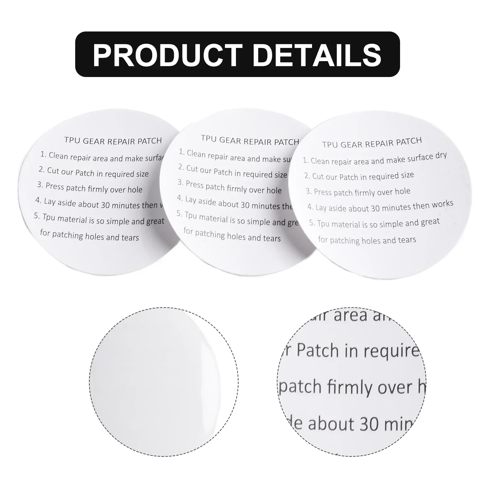 5/10/15pcs/set Repair Patch Round Inflatable Self-Adhesive Repair Patches Stickers TPU Repair Transparent Waterproof Patch