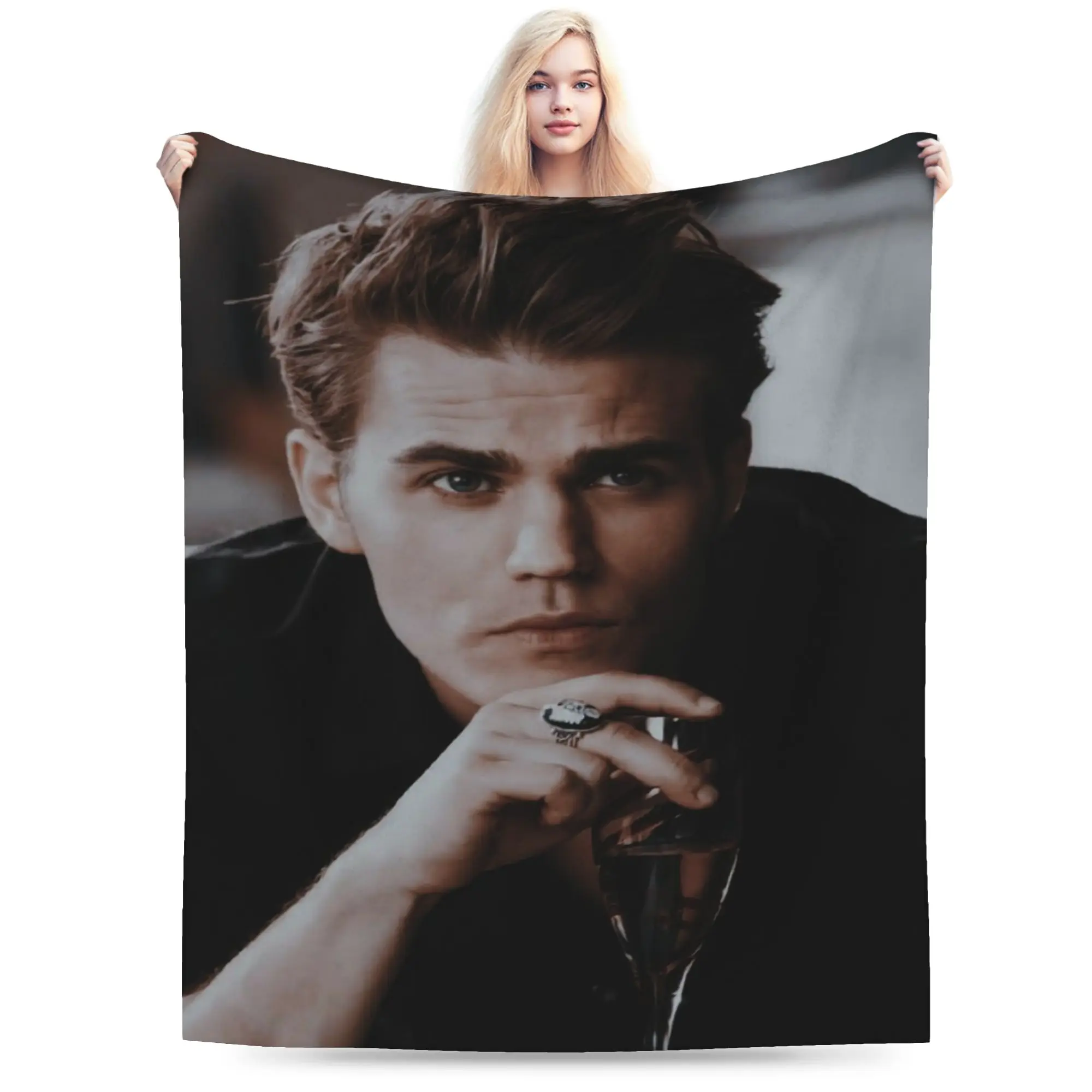 Cozy The Vampire Diaries Stefan Salvatore Blanket Merch Home Decorative  Blanket Throw Lightweight Thin Velvet for Car