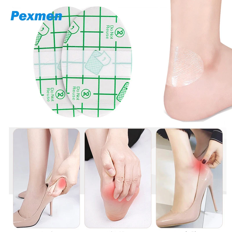 Pexmen 10/20/50/100Pcs Transparent Waterproof Ultra-Thin Self-Adhesive Heel Anti-Wear Sticker Foot Care Blister Protection Pads