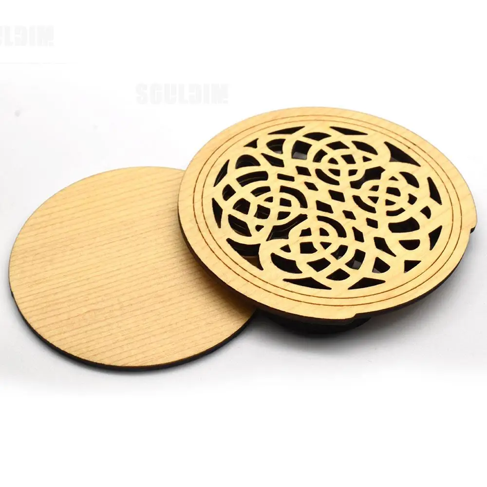 1pcs Guitar Wooden Soundhole Cover Block Sound Hole Holder Cover for EQ Acoustic Folk Guitar Parts Accessories