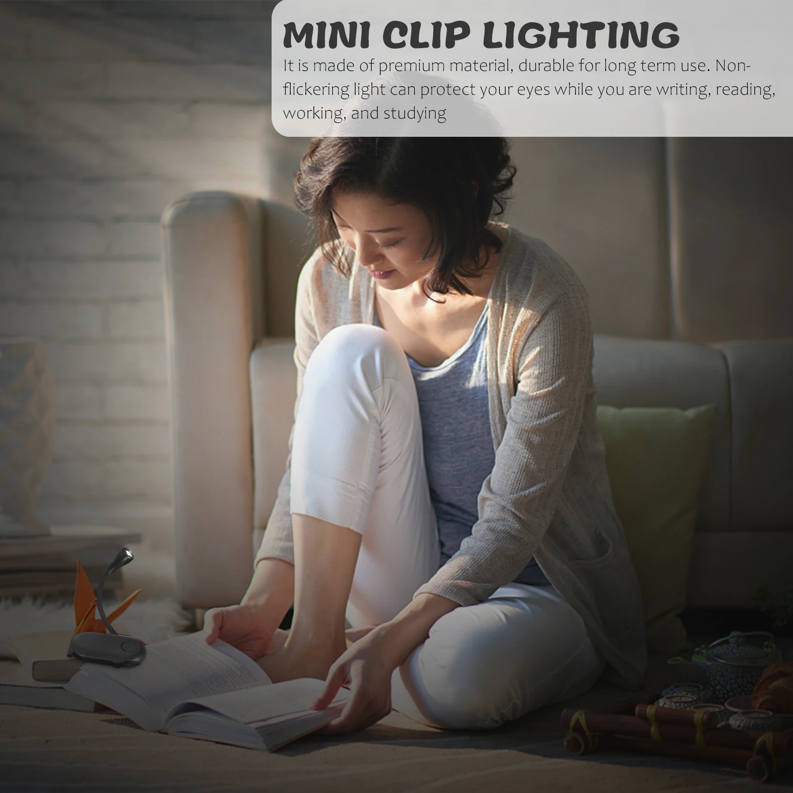 

Mini Clip Book Light Clip On Portable Bedside Reading LED Night Book Lights Brightness Adjustable Small Lamp for Books