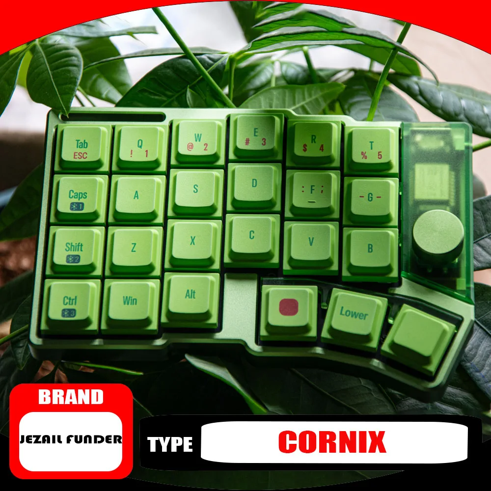 

Jezail Funder Cornix Split Keyboard with Knob Cnc Aluminum Case Wired Dual Mode Support Vial PC Mechanical Keyboard Portable