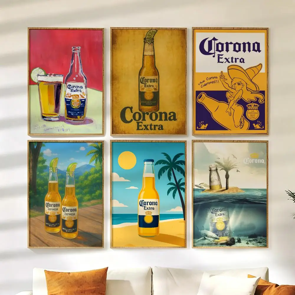 C-Corona Poster Wall Stickers HD Painting Self Adhesive Art Decals for Bedroom Living Room Home Decor