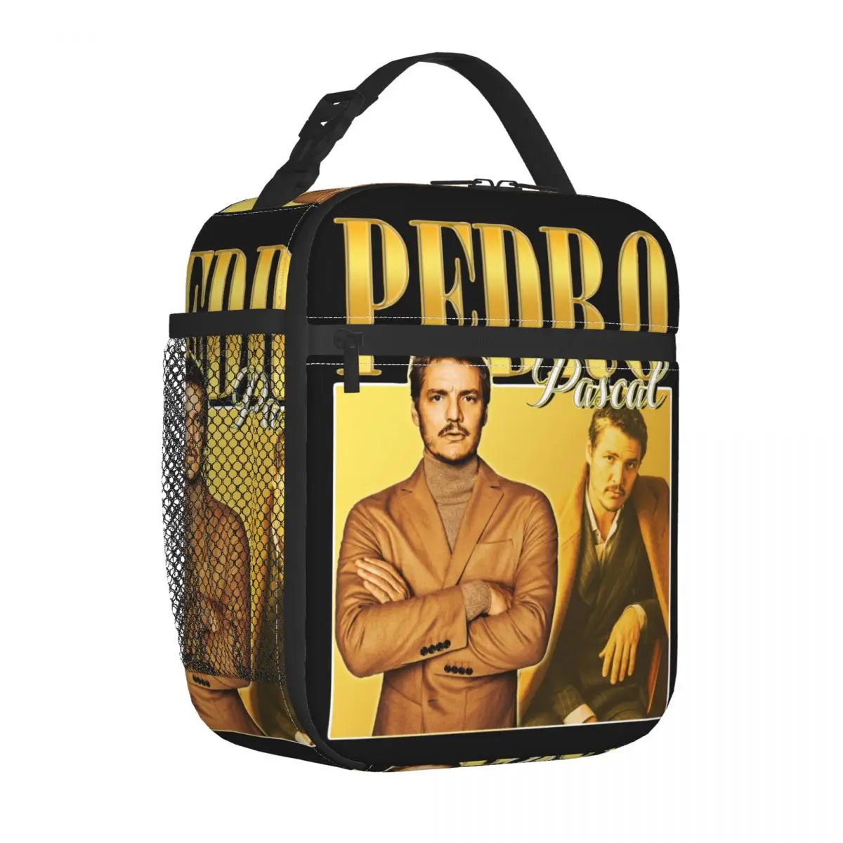 Vintage Isolado Lunch Bag, Saco Térmico, Recipiente de Refeição, Tote, Lancheira, Escritório, Piquenique, Homens, Mulheres, Golden Daddy, Vintage, 90's