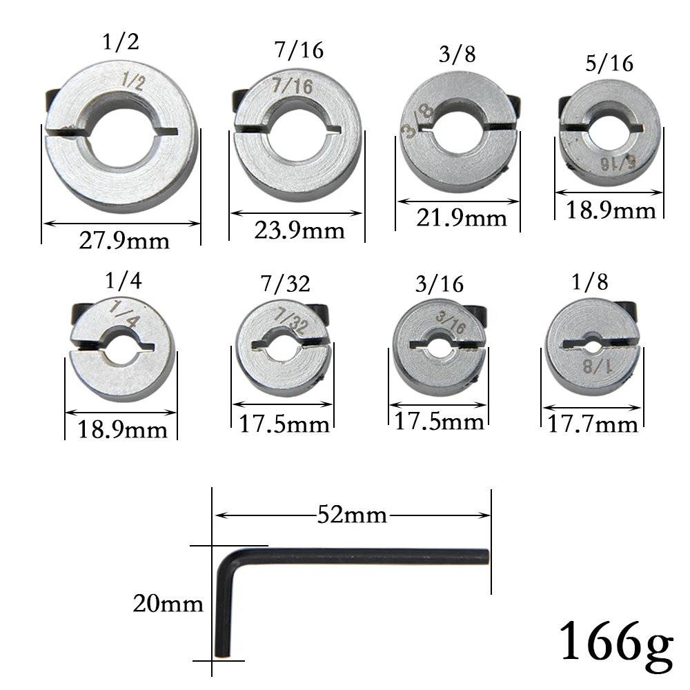 8pc Silver Imperial Positioning Ring Open Type Optical Shaft Fixing Ring Shaft Sleeve Limit Ring Locking Positioning Ring Tool