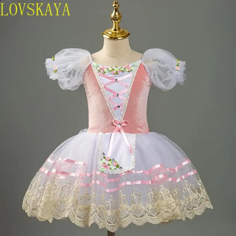 Professional Ballet Pink Gift Competition Adult and Children's Flower Ballet Girl Dress Children's Ballet Dress