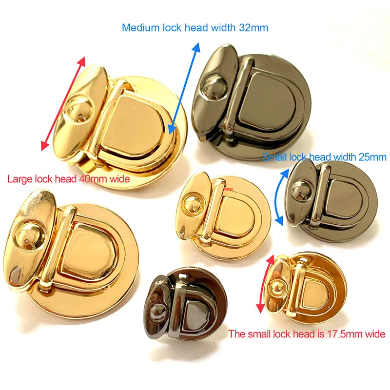 Closures Snap Clasps Craft DIY Metal Lock Bag Case Buckle Clasp For Handbags Shoulder Bags Purse Tote Hardware Accessories