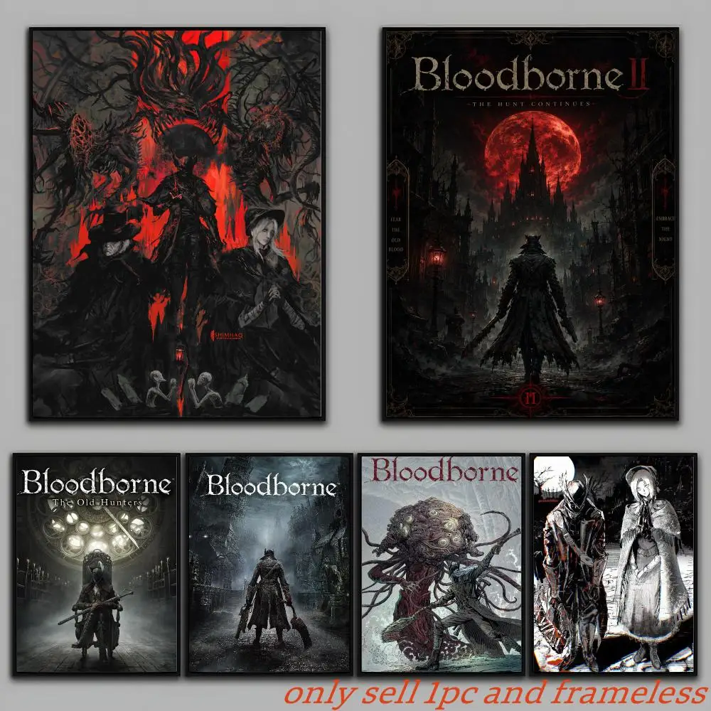 Bloodborne Game Poster Painting Prints Wall Art Picture Film Room Home Bar Cafe Decor Home  Mural