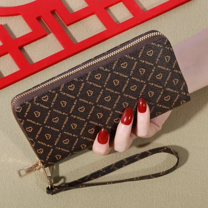 Large-capacity Simple Long Wallet, Faux Leather Zipper Purse, Casual Multifunctional Clutch Bag