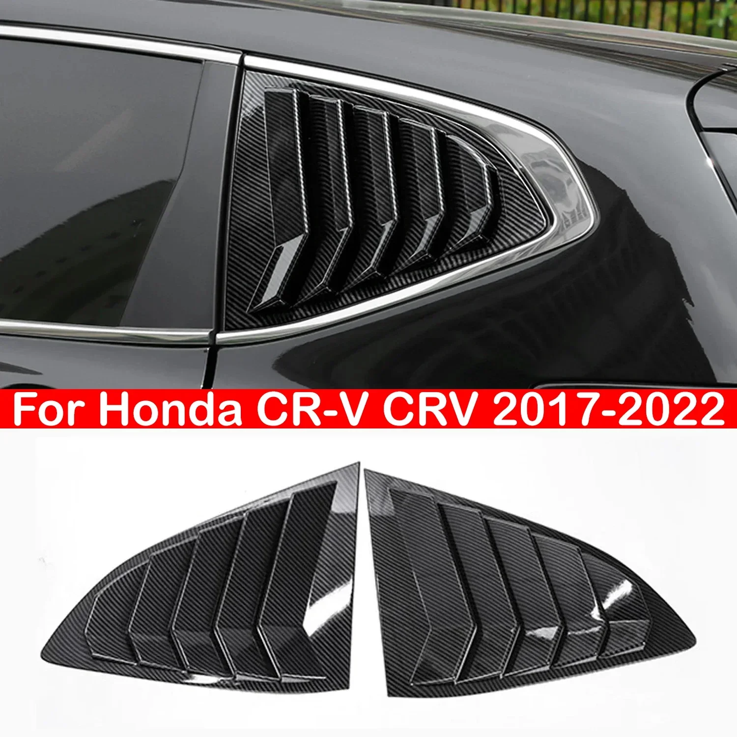 

Для Honda CR-V CRV 2017-2022 автомобильная задняя жалюзи, оконная боковая крышка, накладка, наклейка, вентиляционный совок, аксессуары из АБС-пластика из углеродного волокна, авто