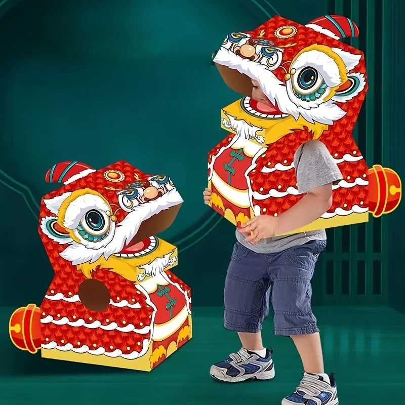 

1 шт. картонный костюм динозавра, носимый набор для ролевых игр с животными своими руками для детей, креативная 3D головоломка для мальчиков и девочек