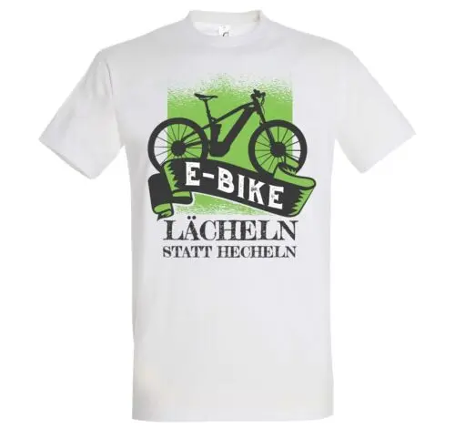 Youth Designz E-Bike Lächeln statt Hecheln Herren T-Shirt mit Print Fahrrad Bike